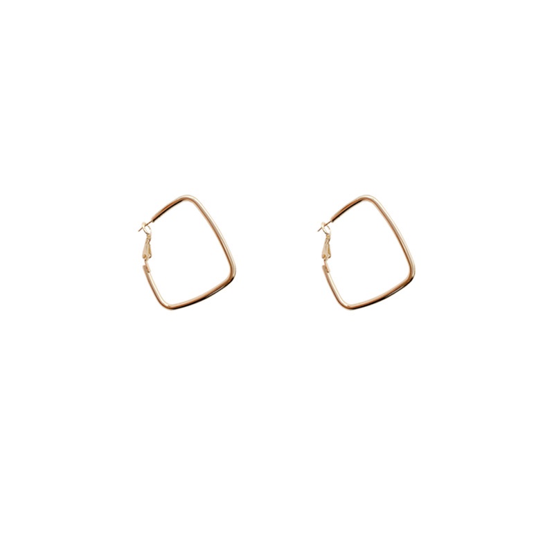 Anting Hoop Geometris Bahan 925 silver needle