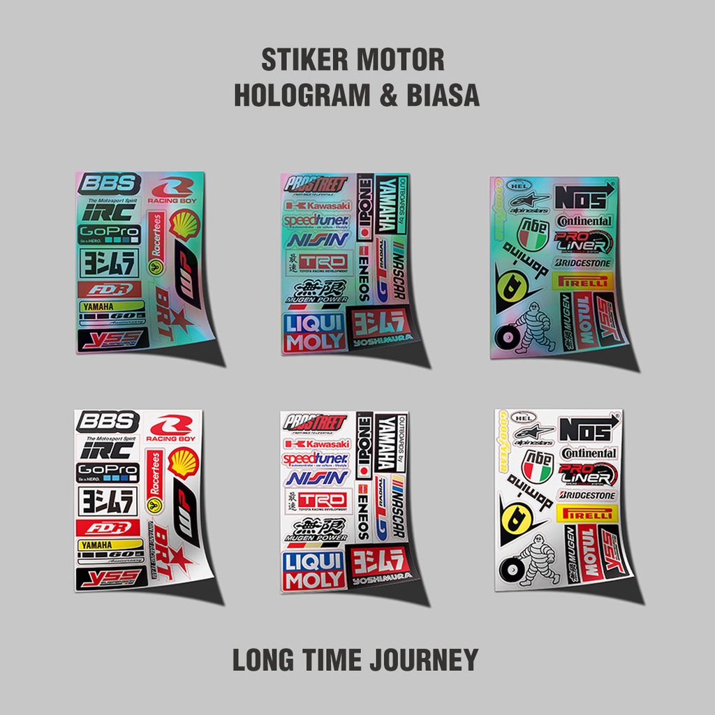 STICKER PACK MOTOR HOLOGRAM &amp; BIASA vinyl - STIKER AESTHETIC MOTOR, LAPTOP, AKSESORIS HP, ANTI AIR, MOTIF,HELM,TUMBLER