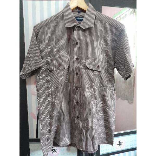 Kemeja Pria Garis Cokelat (Preloved)
