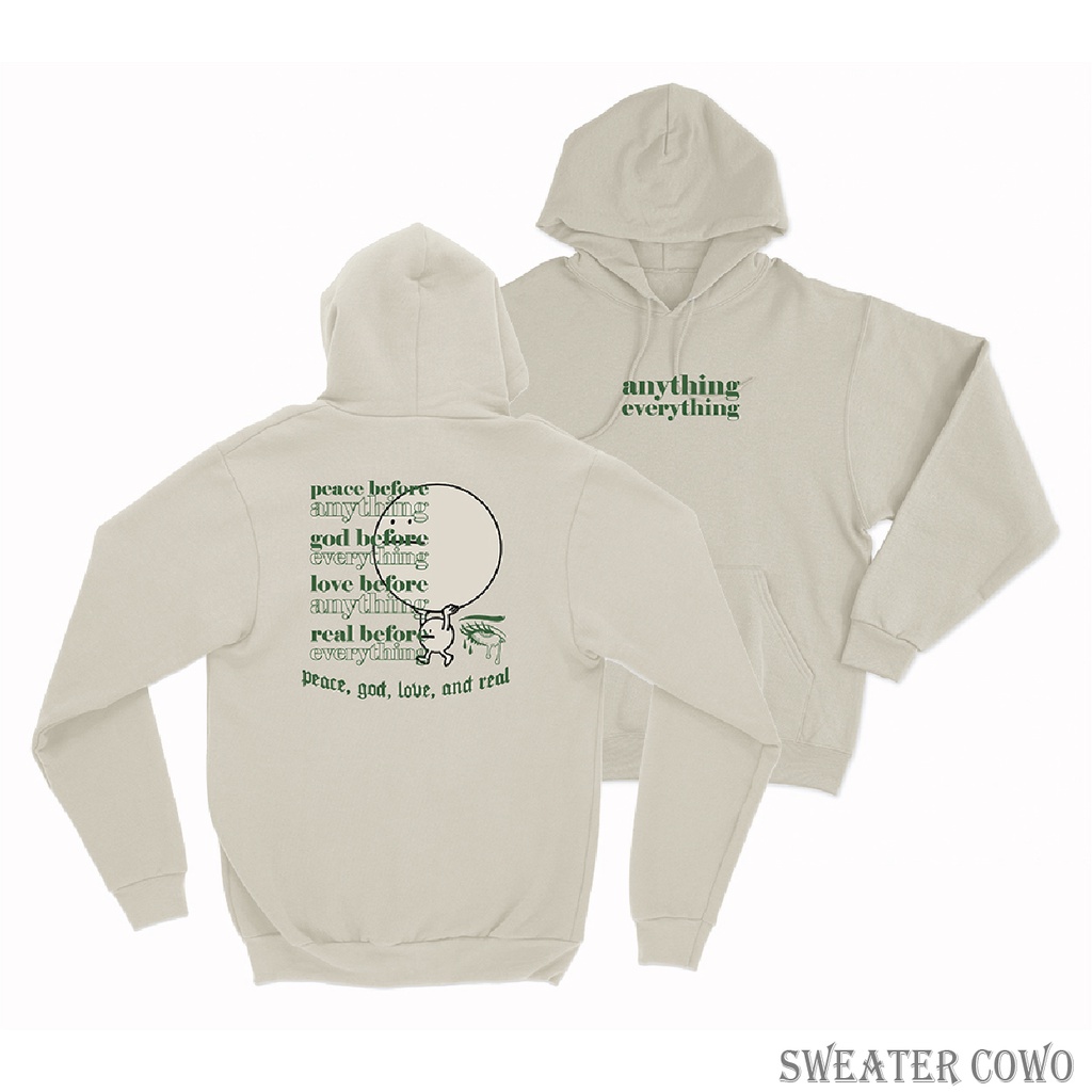 Sweaterpolos Hoodie Jumper PEACE ( Sablon ) Unisex Pria &amp; Wanita