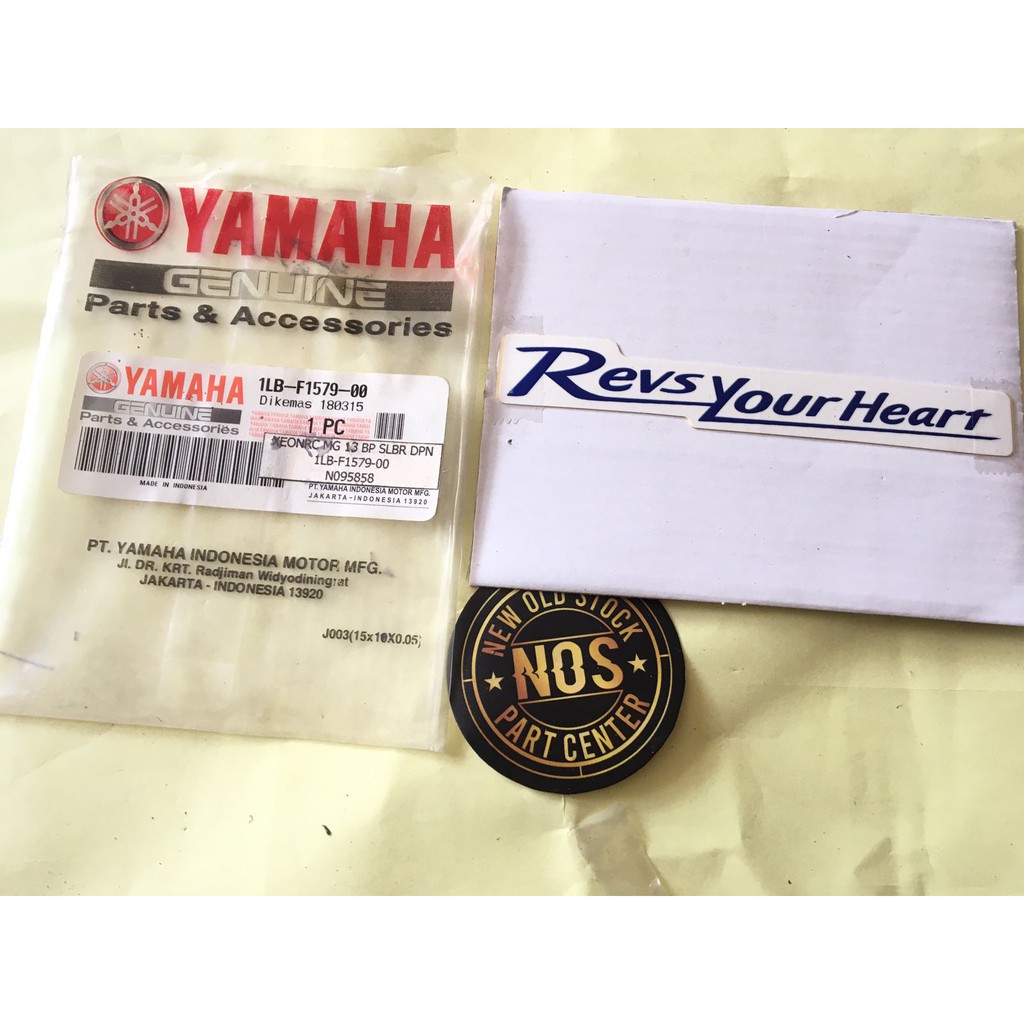 STIKER STICKER SPAKBOR SLEBOR DEPAN YAMAHA XEON RC BIRU PUTIH ORIGINAL ORI ASLI 1LB-F1579-00 NOS
