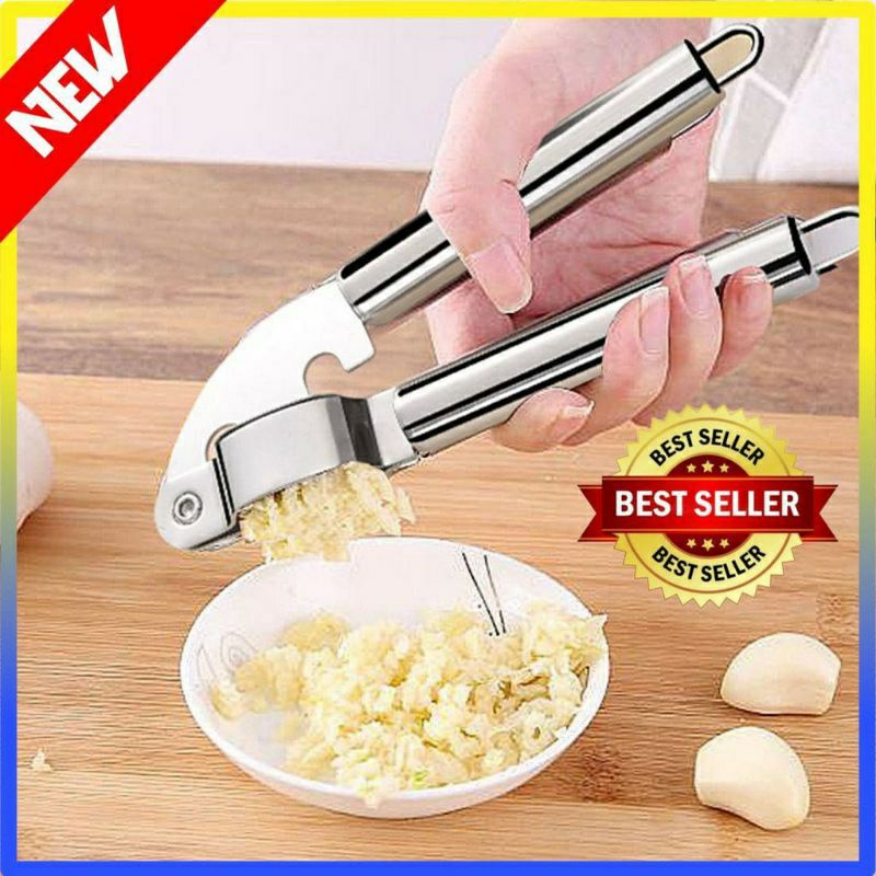 Penghancur Bawang Putih Stainless Steel Bumbu Dapur Garlic Press