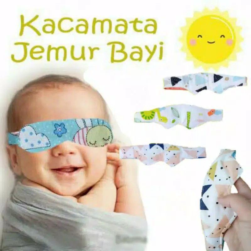 Kacamata Jemur Bayi / Penutup Mata Bayi / Eye Mask Baby RANDOM MOTIF