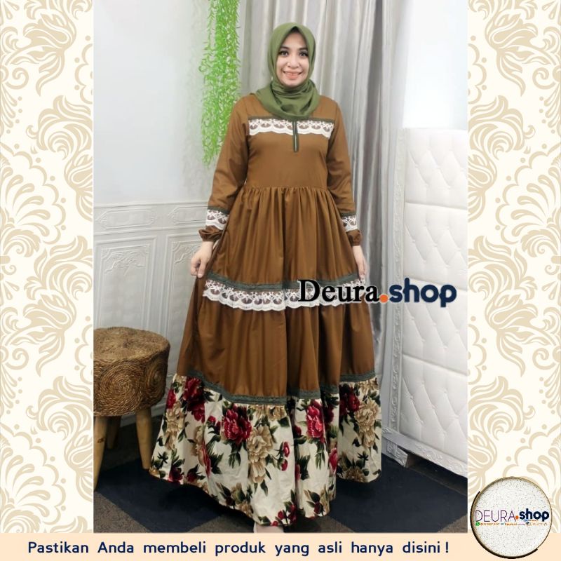 Gamis Lebaran Deura D258 / Gamis Wanita / Gamis Remaja Terbaru / Gamis Umbrella / Gamis Ori Deura