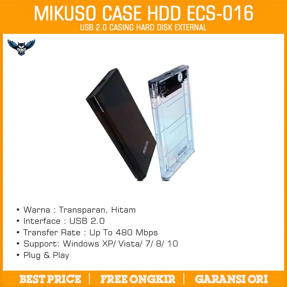 MIKUSO CASE HDD 2.5&quot; ECS-016 USB 2.0 Casing Hard Disk External