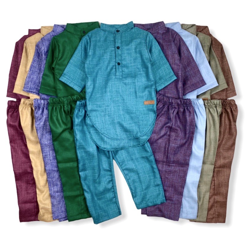 kurta linen anak laki laki pineapple