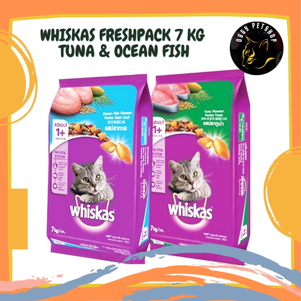 Whiskas Tuna &amp; Ocean Fish  7 Kg KHUSUS GRAB/GOJEK Makanan Kucing Kemasan 7 Kg