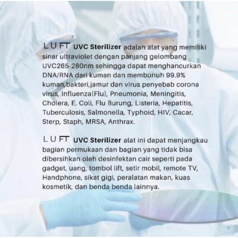 LUFT UVC PORTABLE POCKET STERILIZER DISINFEKTAN ANTI VIRUS