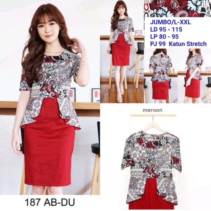 Dress batik wanita modern   dress batik kerja Berkualitas