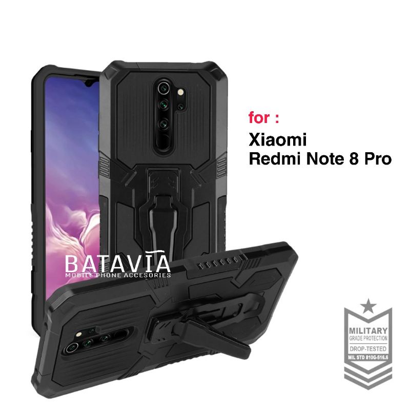 Hard Case Xiaomi Redmi Note 8 Pro Premium Hard Case Military Case Belt Clip Shockproof