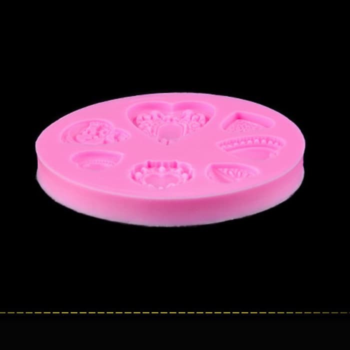 3D Silicon Mold Fondant Cake Decoration - Seven Holes Heart