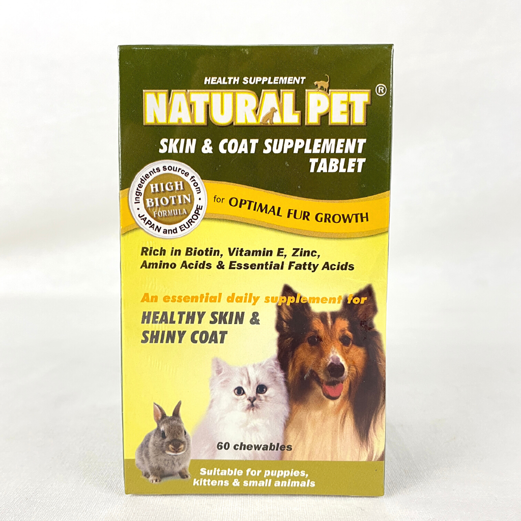 

NATURALPET Vitamin Bulu SKIN and COAT Supplement Tablet 60pcs