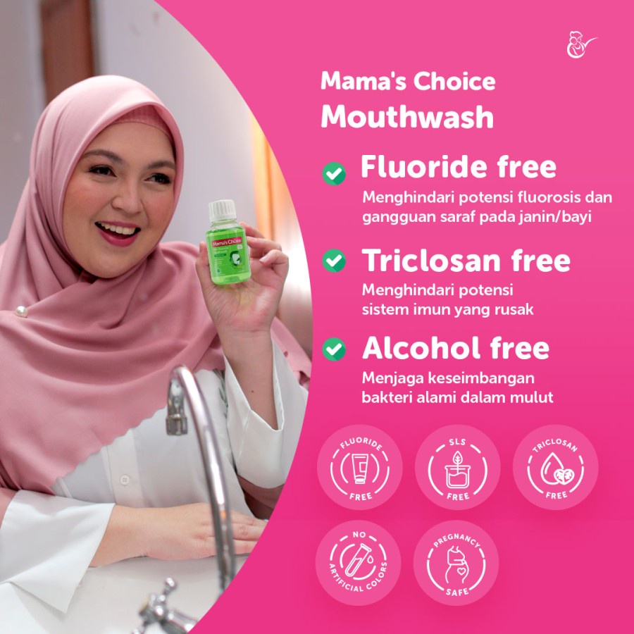 Mama's Choice Non Fluoride Mouthwash | Obat Kumur Mulut Ibu Hamil