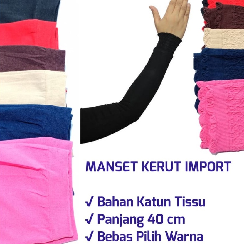 (Perpasang) Mangset Kerut/Sarung Lengan Kerut Import