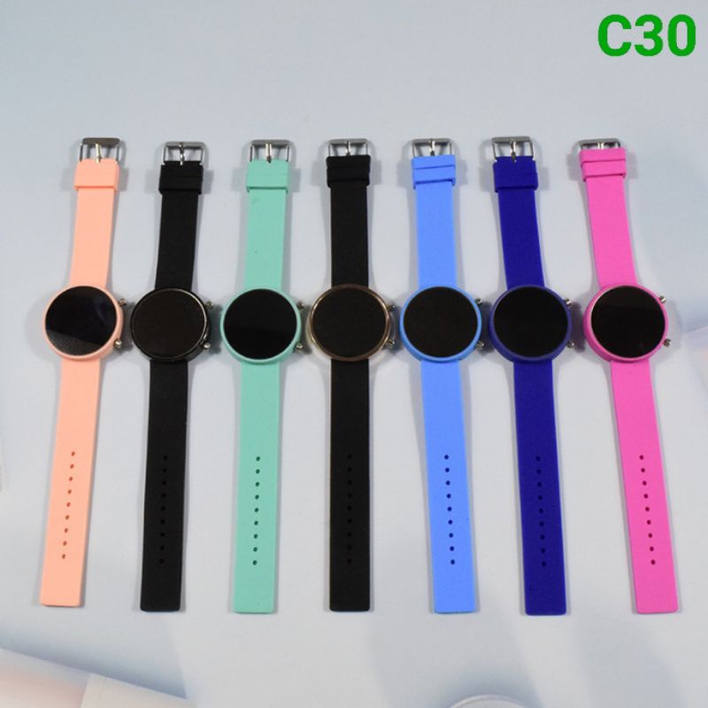 C ( C30 ) JAM TANGAN LED DEWASA MODEL BULAT / KEKINIAN / ORIGINAL