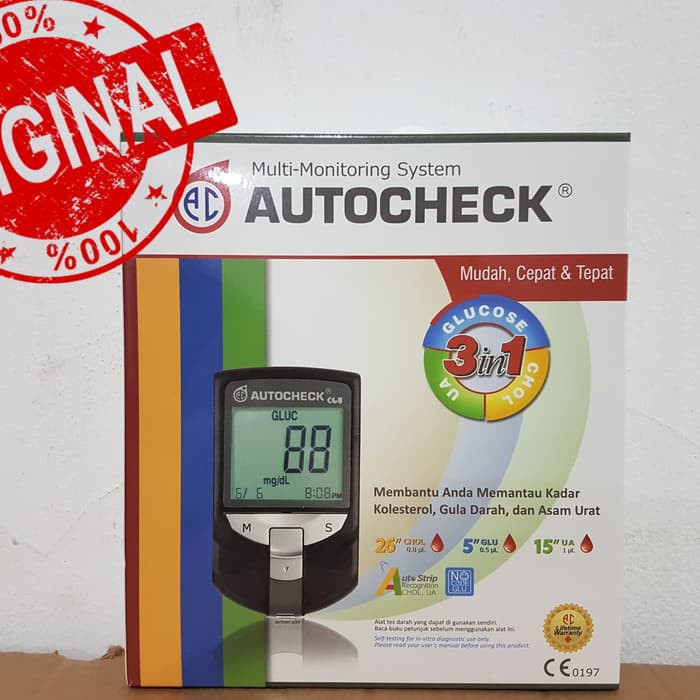 

Alat Cek Darah Autocheck 3in1 / Cek Gula Darah / Asam Urat / Kolestrol