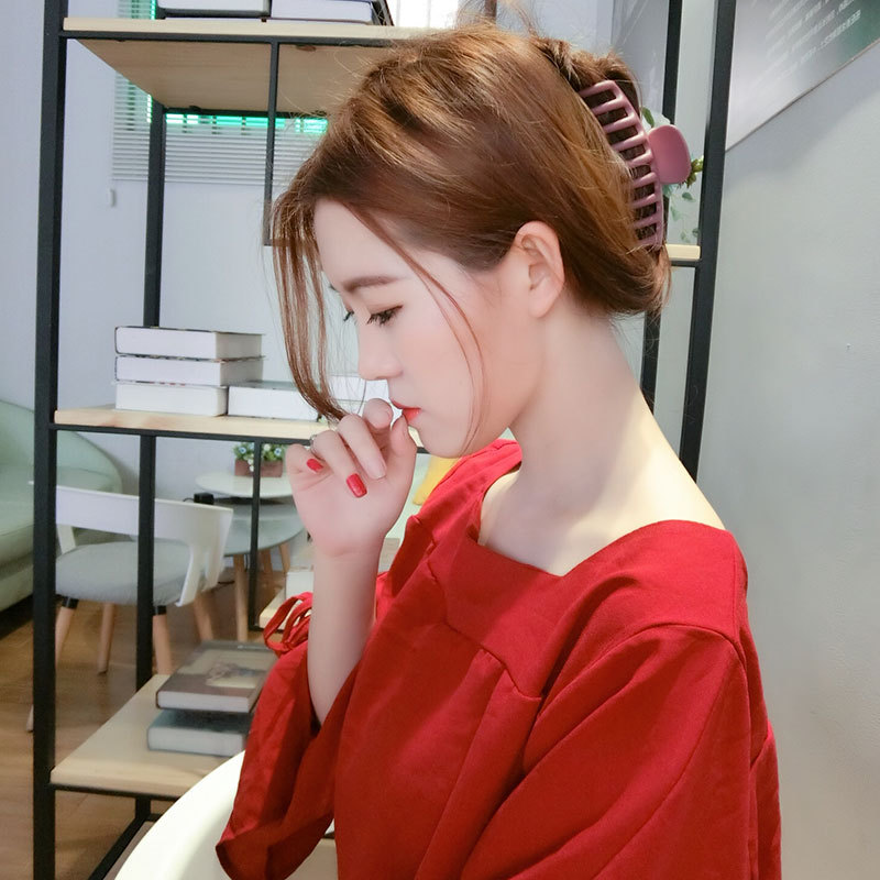 Korea Besar Jepit Rambut Bahan Matte Klip Anggun Hairclip Aksesoris Rambut Wanita