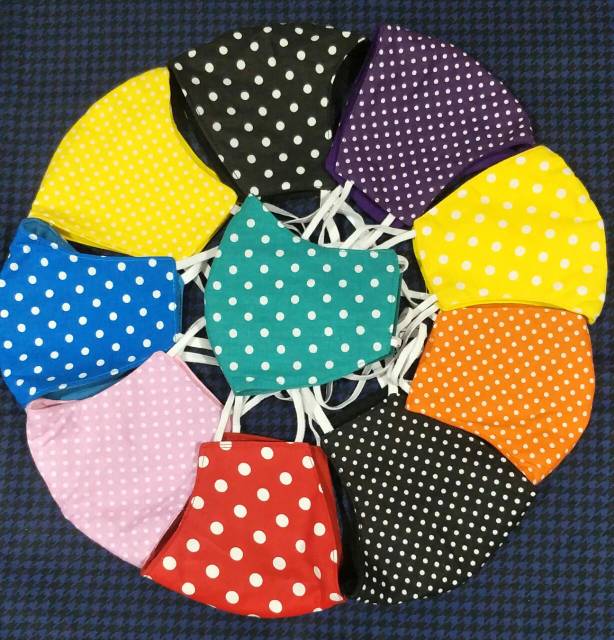 Masker non medis katun halus 3ply aneka motif dan warna