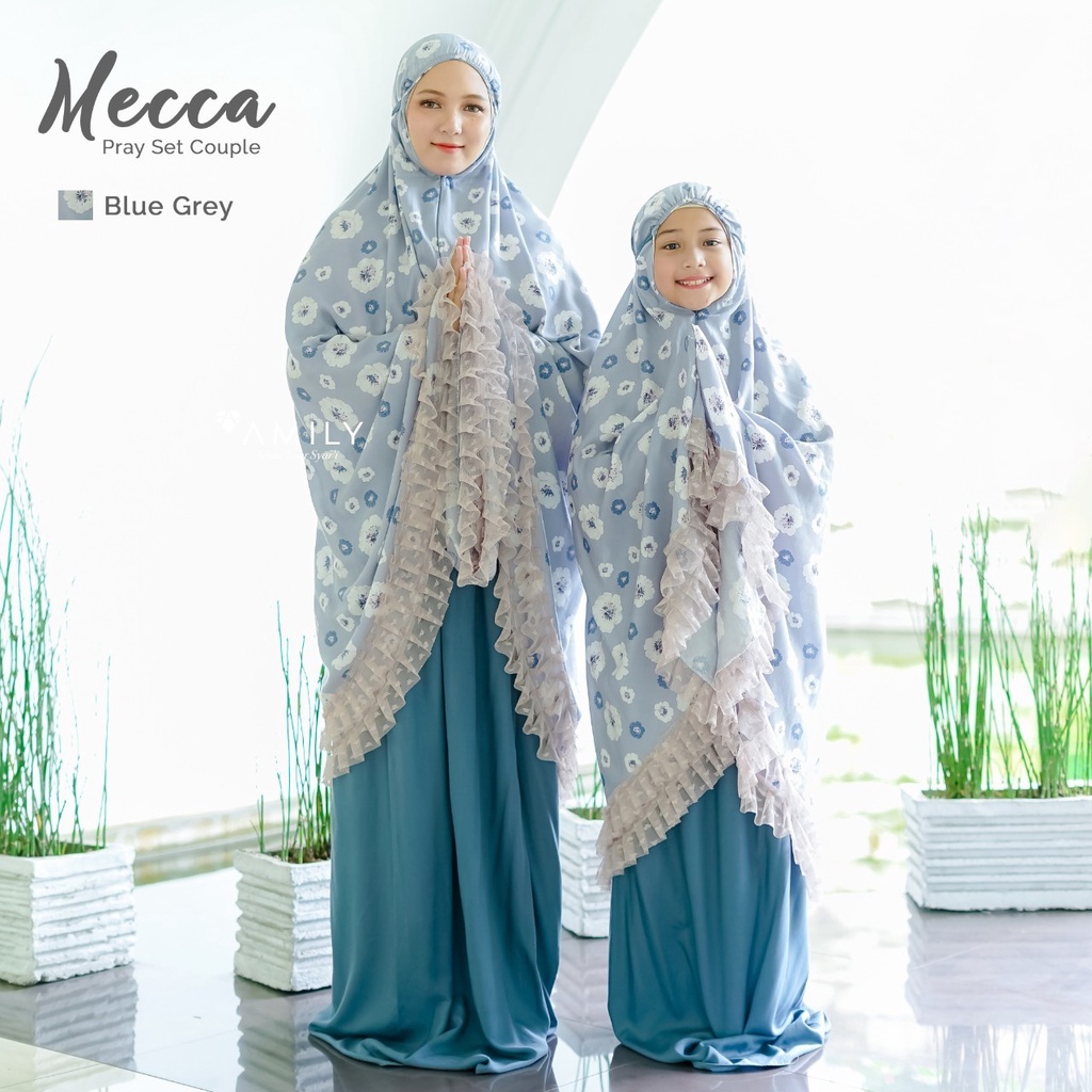 Amily Hijab Mukena Mecca Pray Set Mom and Kids Bahan Viscose Premium griya mey