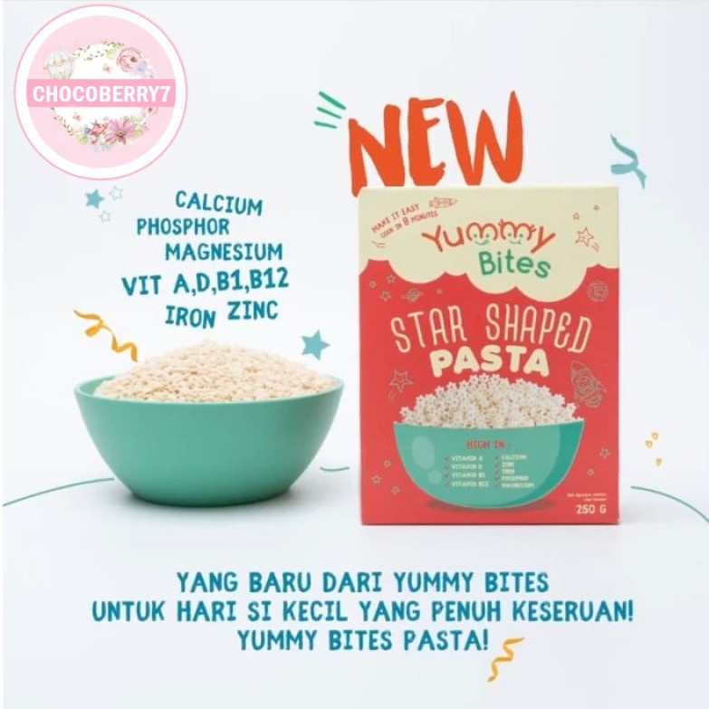 Yummy Bites Star Shaped Pasta 250gr MPASI usia 7 m+ Pasta Bentuk Bintang