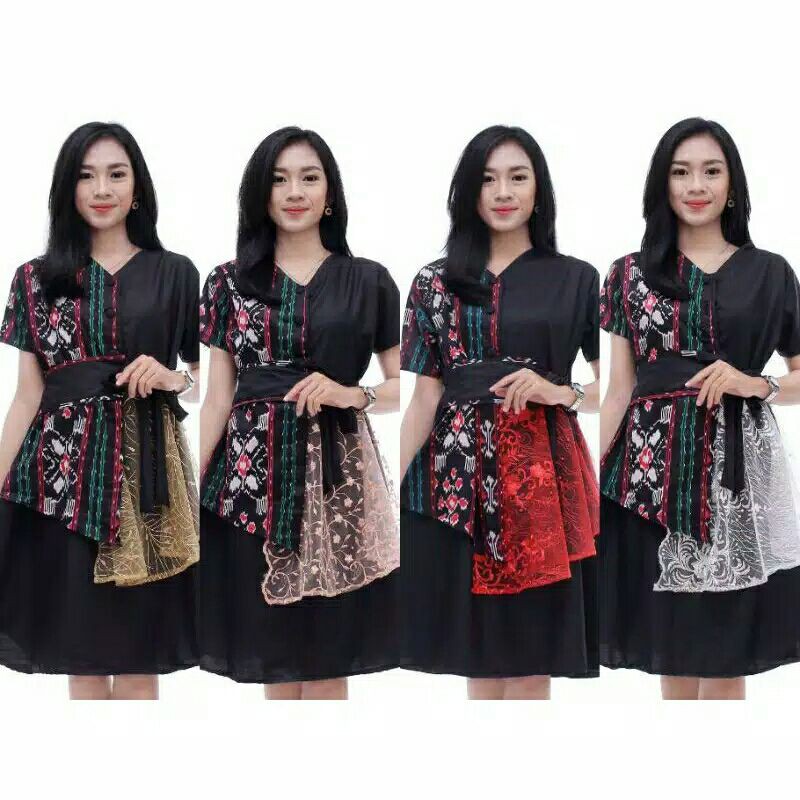 Dress Batik Kombinasi Tile