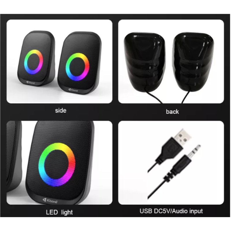 Speaker 2.0 Multimedia Kisonli X7 Lampu RGB - ACS