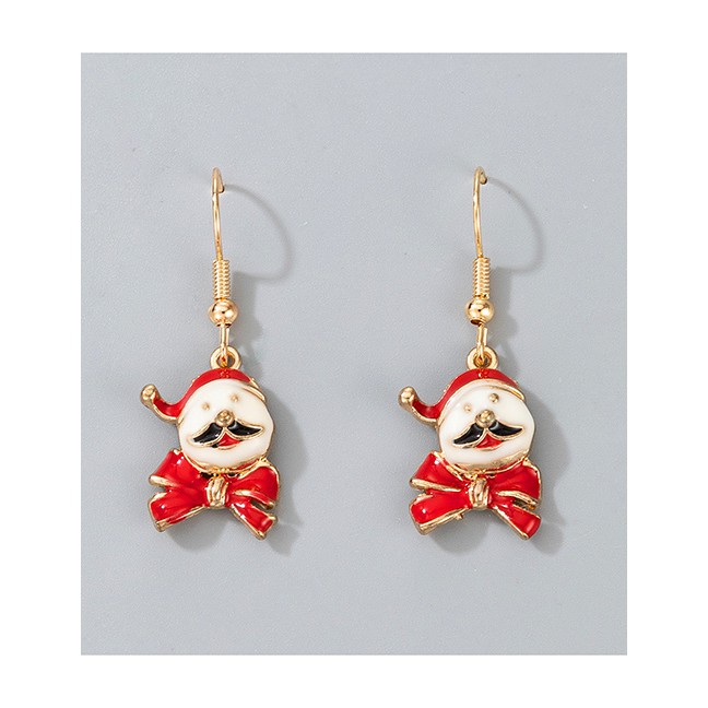 LRC Anting Natal Fashion Old Man Head Christmas Tree Snowman Elk Drop Oil Alloy Geometric P69661