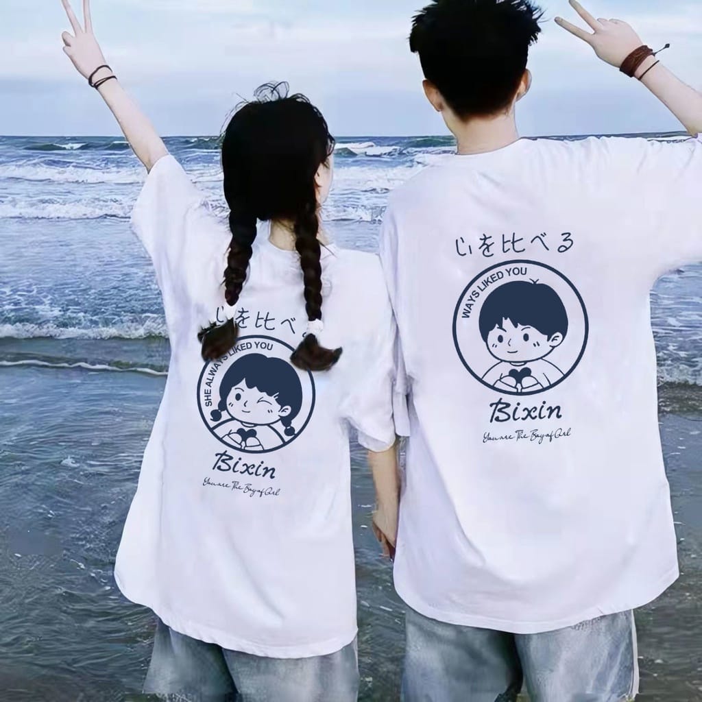 MYSTIQUE.ID-BAJU KAOS COUPLE BIXIN T-SHIRT LUCU DAN AESTHETIC