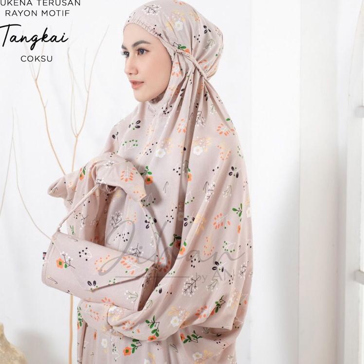 Makin murah--Mukena Terusan Rayon Bali motif