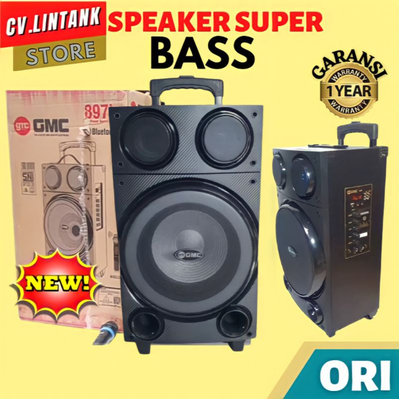 Speaker Meeting Speker Portable Spiker Bluetooth GMC 897-L Subwoofer 10 Inch Audio Sound System Akti