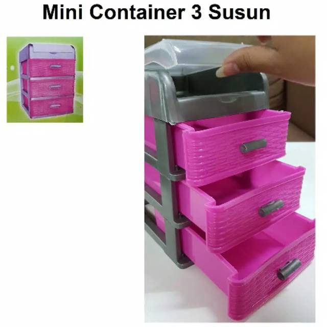 Laci Susun 3 Kecil  / Laci Mini / Mini Container / Laci Plastik / Lemari / Tempat Obat / Laci Kecil