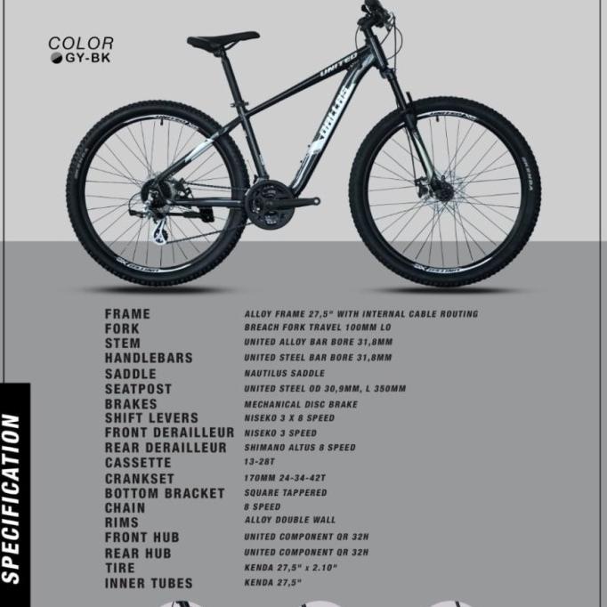 SEPEDA GUNUNG 27,5" MTB UNITED DALLAS XC-02 ALLOY FDGDF34545