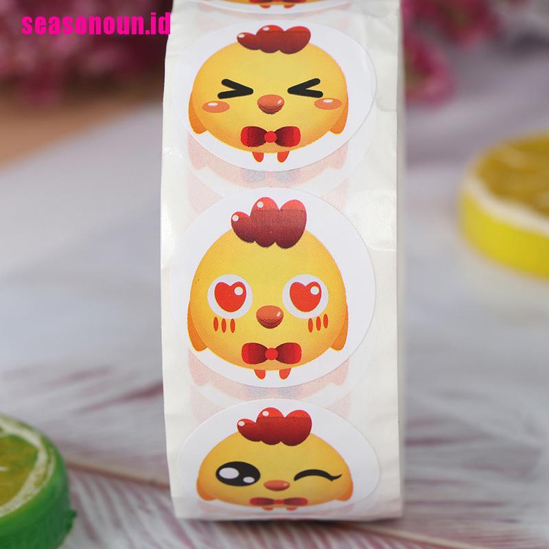 500pcs / roll Stiker Desain Ayam Thank You Untuk Kemasan