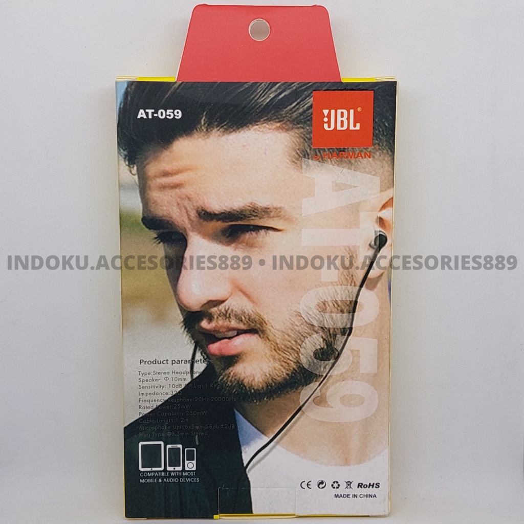 Headset JBL AT-059 Stereo Earphone Fresh Tones With Microphone