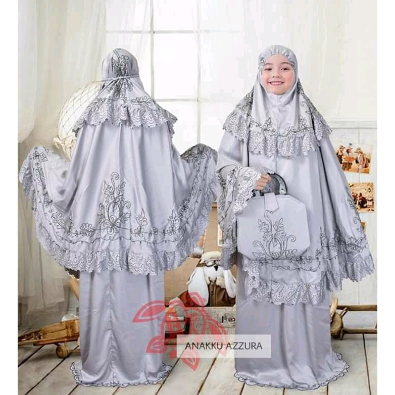 sale mukena azzura bordir 3d timbul mukena murah mukena azzure corneli sutra velvet tas cantik