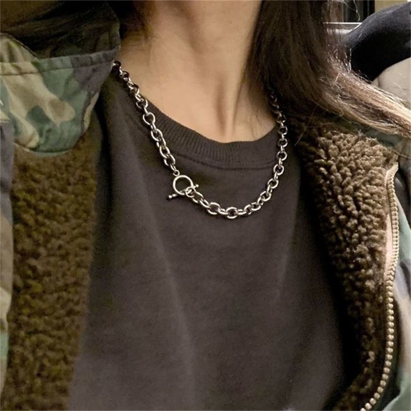 Kalung Rantai Dengan Liontin OT Gaya Hip Hop Korea Untuk Wanita