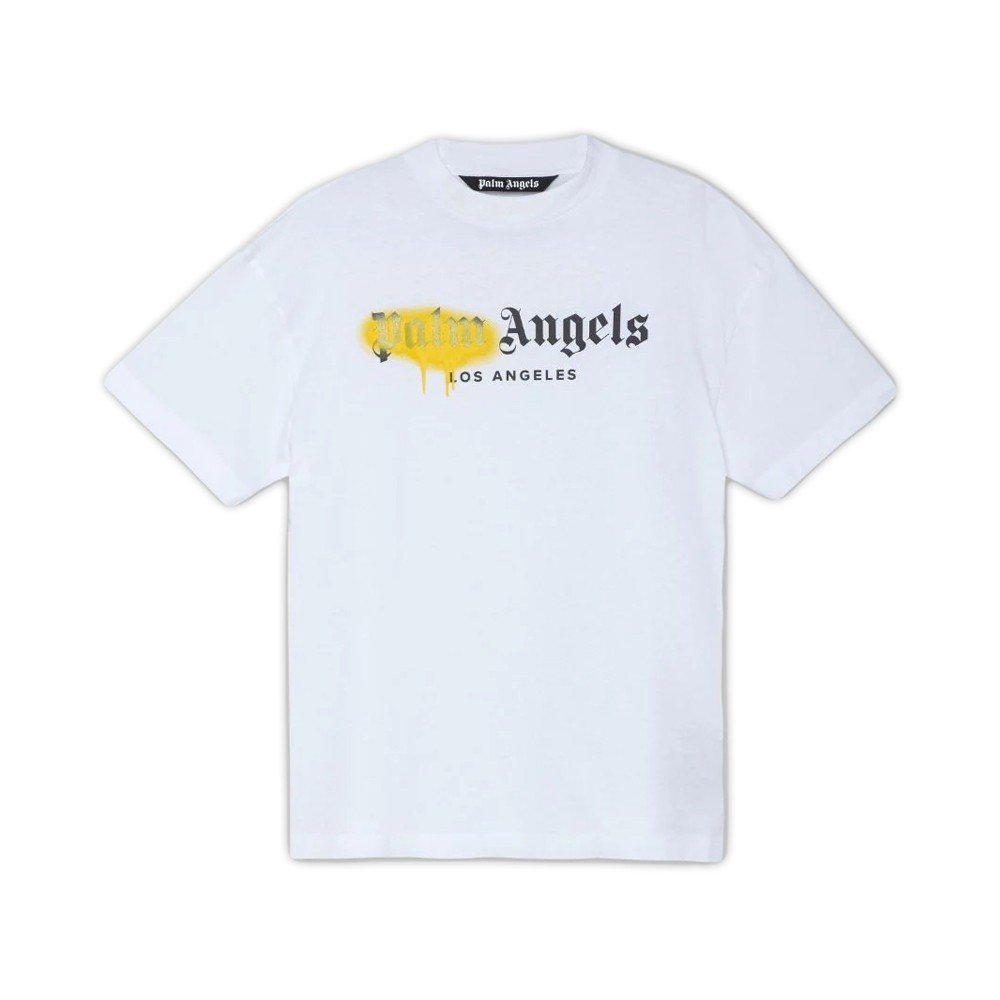 Plm Angels SS21 LA Sprayed Logo Tee White Yellow 100% Authentic