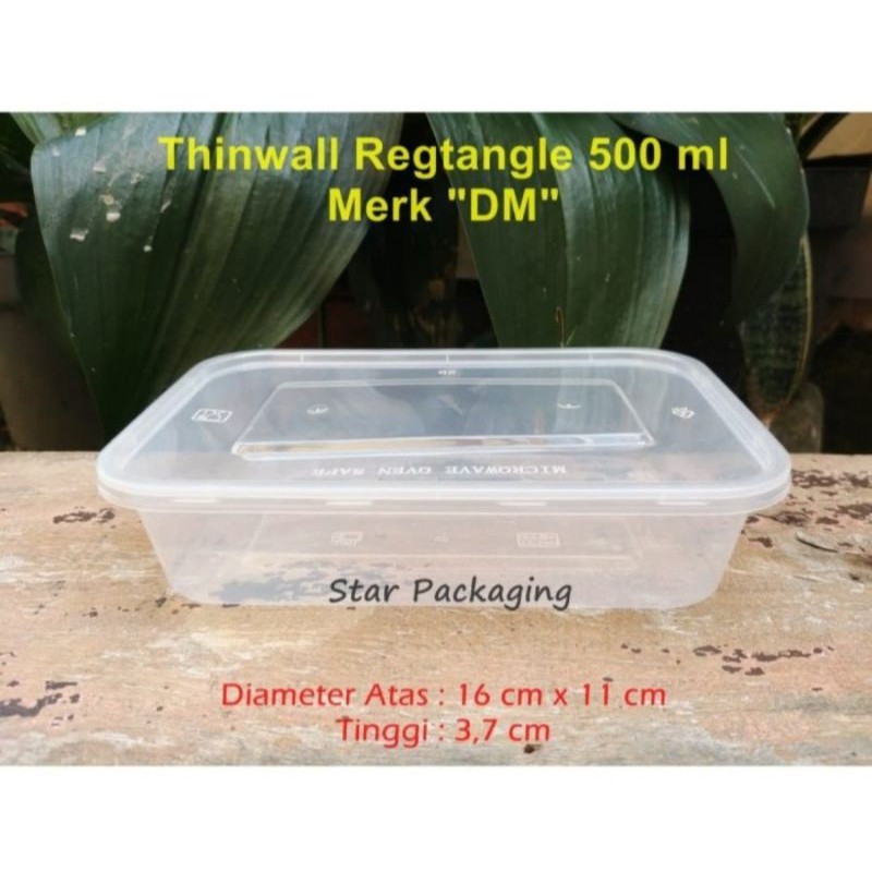 Thinwall 500ml Kotak Makan Plastik 500ml Thinwall DM Rectangle
