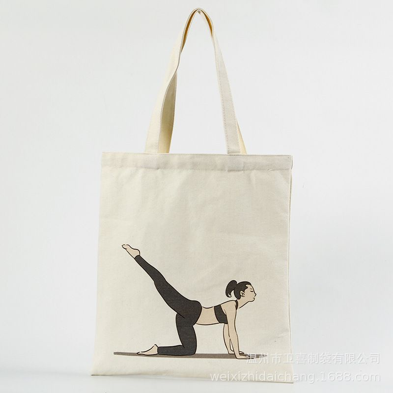 Tas canvas motif yoga / Tas belanja wanita / Tas belanja kain