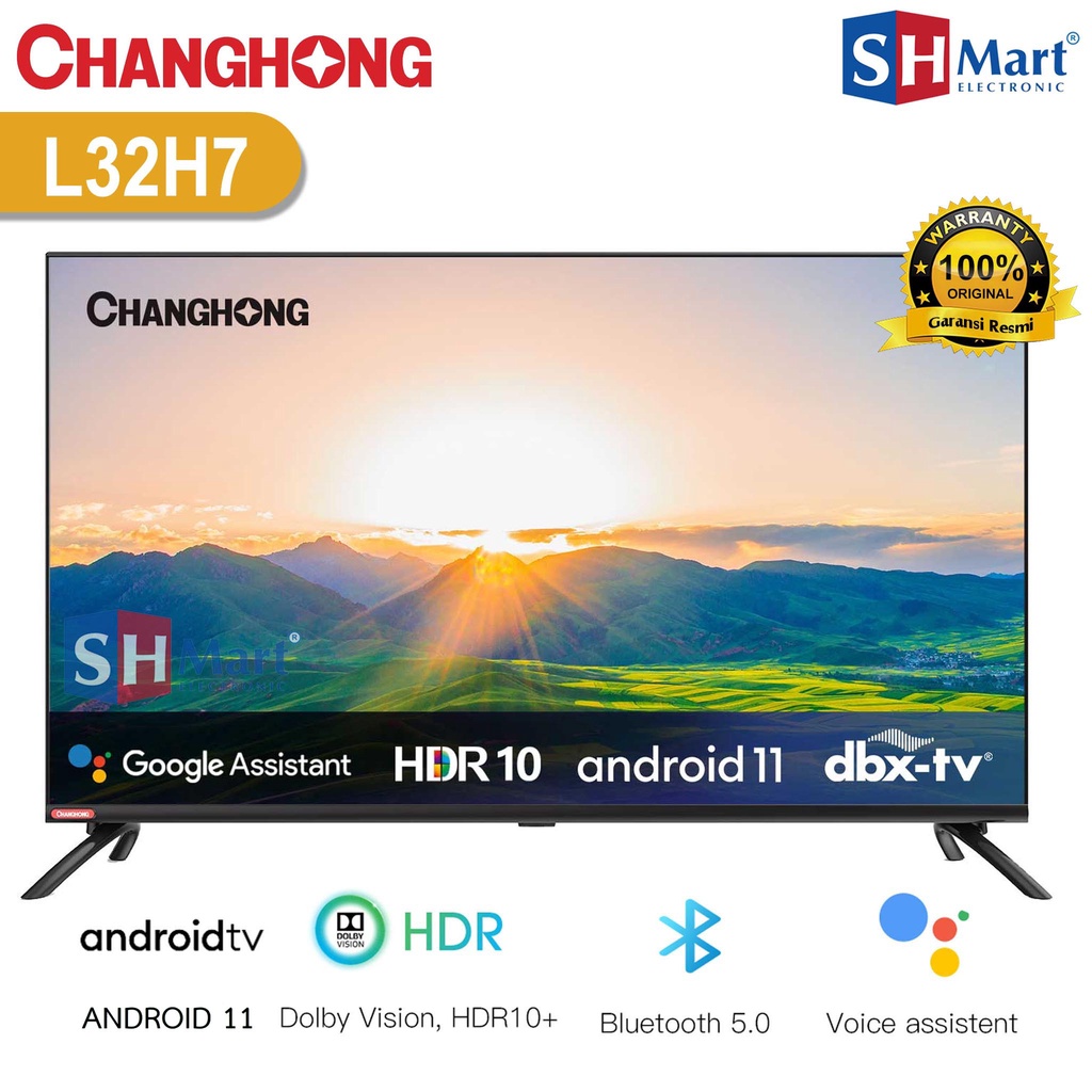 TV CHANGHONG 32 INCH L32H7 BEZELLESS 32H7 ANDROID DIGITAL TV GARANSI RESMI ( MEDAN )