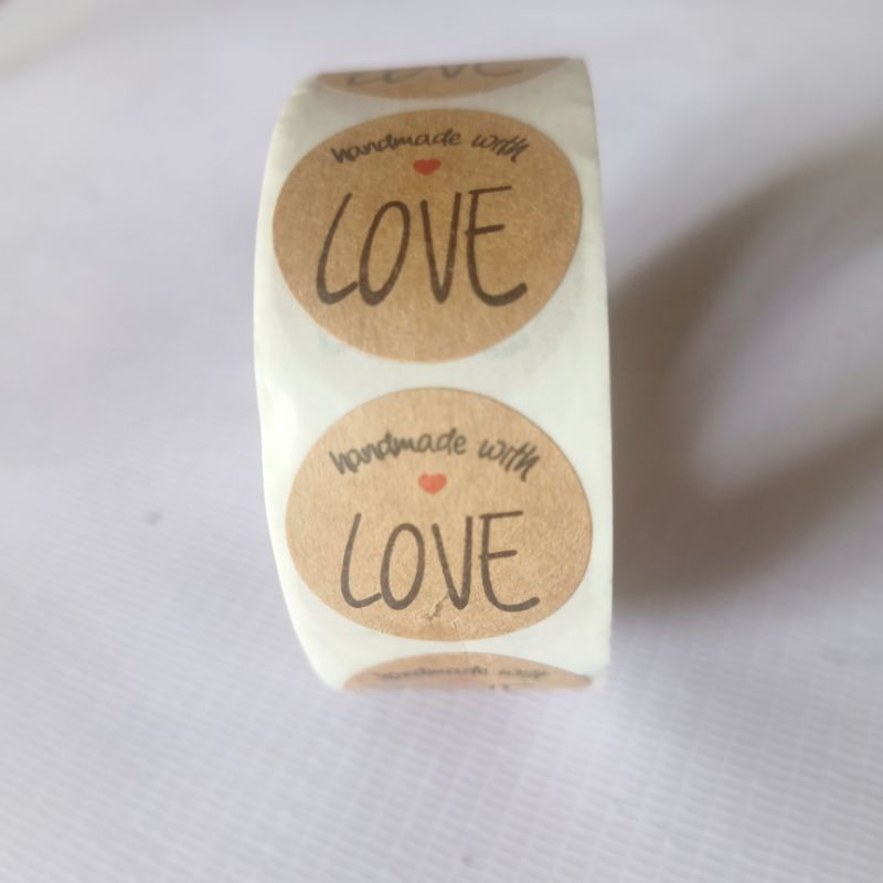 

stiker bulat segel packing handmade with love