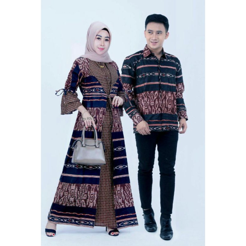 Baju Gamis Batik Couple Jazzy Original Wanita dan Pria Motif Terbaru Harga Murah Batik Pekalongan