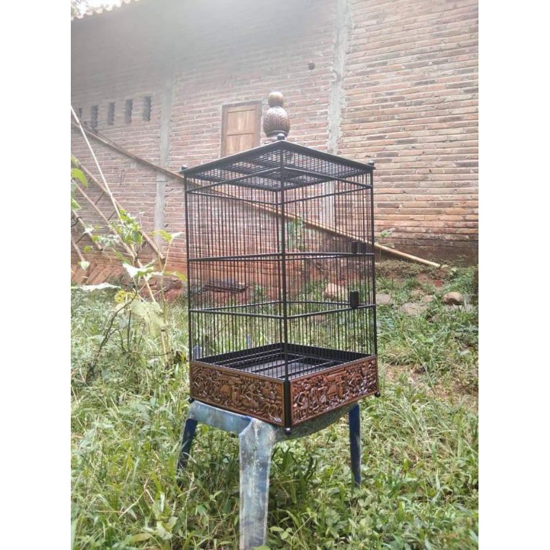 sangkar ukir wayang kayu jati