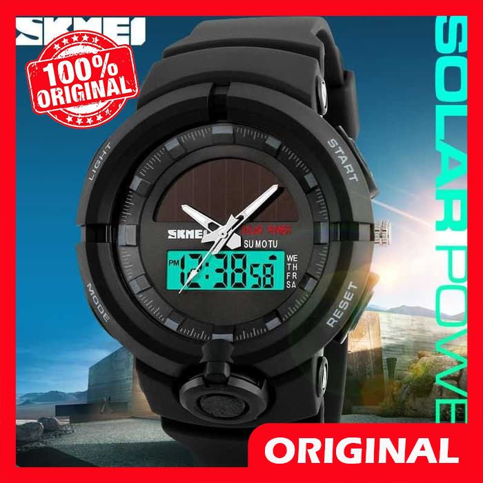 Jam Tangan Digital Analog Pria Solar Power SKMEI 1275 - Hitam TERMASUK BOX