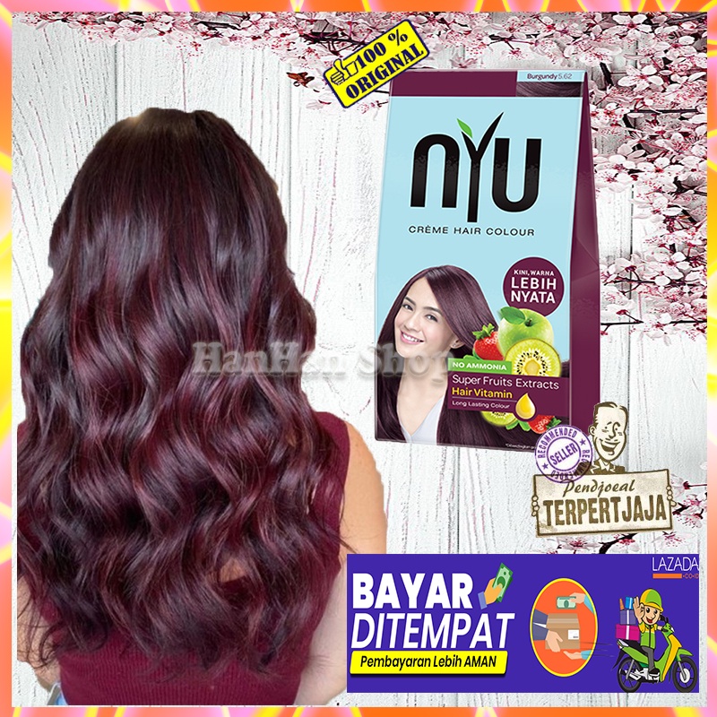 Jual NYU Creme Hair Colour 30ml Burgundy Tanpa Amonia Cat Rambut Korea Tanpa Bleaching Pewarna