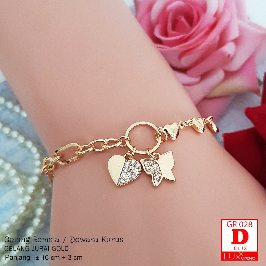 GR 028 Gelang Tangan Dewasa Gelang Jurai Wanita Perhiasan Emas Imitasi Lapis Emas 18K Gelang Rantai Botoran Aksesoris Gelang Wanita Bracelet Gold Gelang Xuping Awet Tidak Mudah Luntur Luxx Xuping