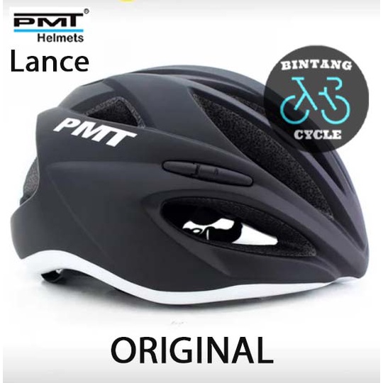 PMT Helmet  Lance Black White - Helm Sepeda PMT