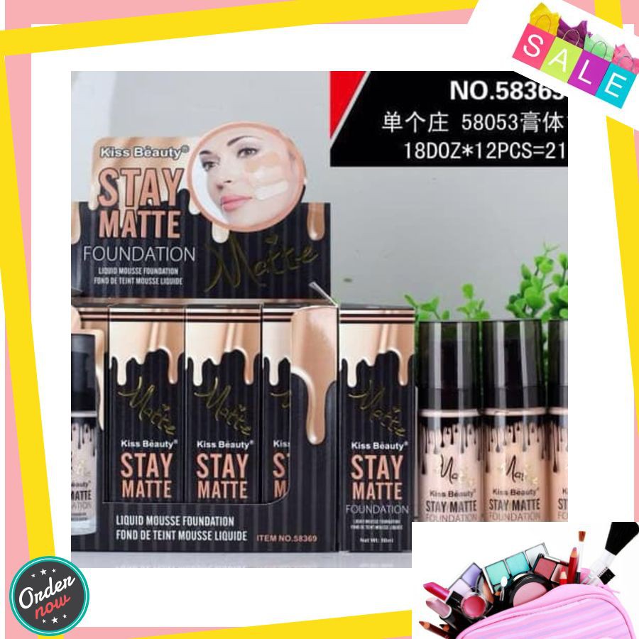KB FONDIE - Kiss Beauty BB Liquid Foundation Cair 6 -in-1 Botol Kaca