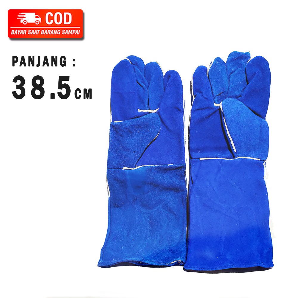 SARUNG TANGAN LAS KULIT 16 INCH / WELDING GLOVES BIRU