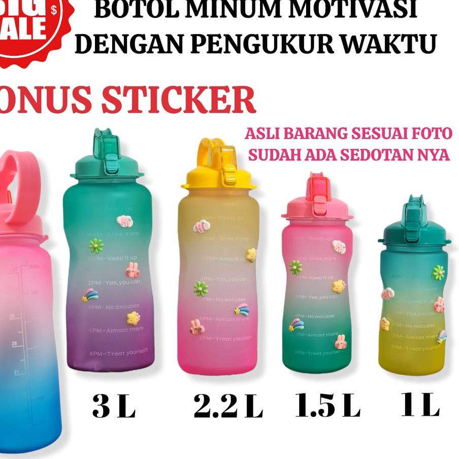 Limited - BOTOL MINUM 3 LITER VIRAL MOTIVASI PENANDA WAKTU SEDOTAN 3 LITER TUMBLE TUMBLR